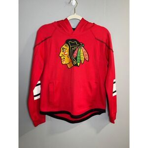 Kids Chicago Blackhawks Reebok Face Off Collection Hoodie Red NHL Hockey Youth L